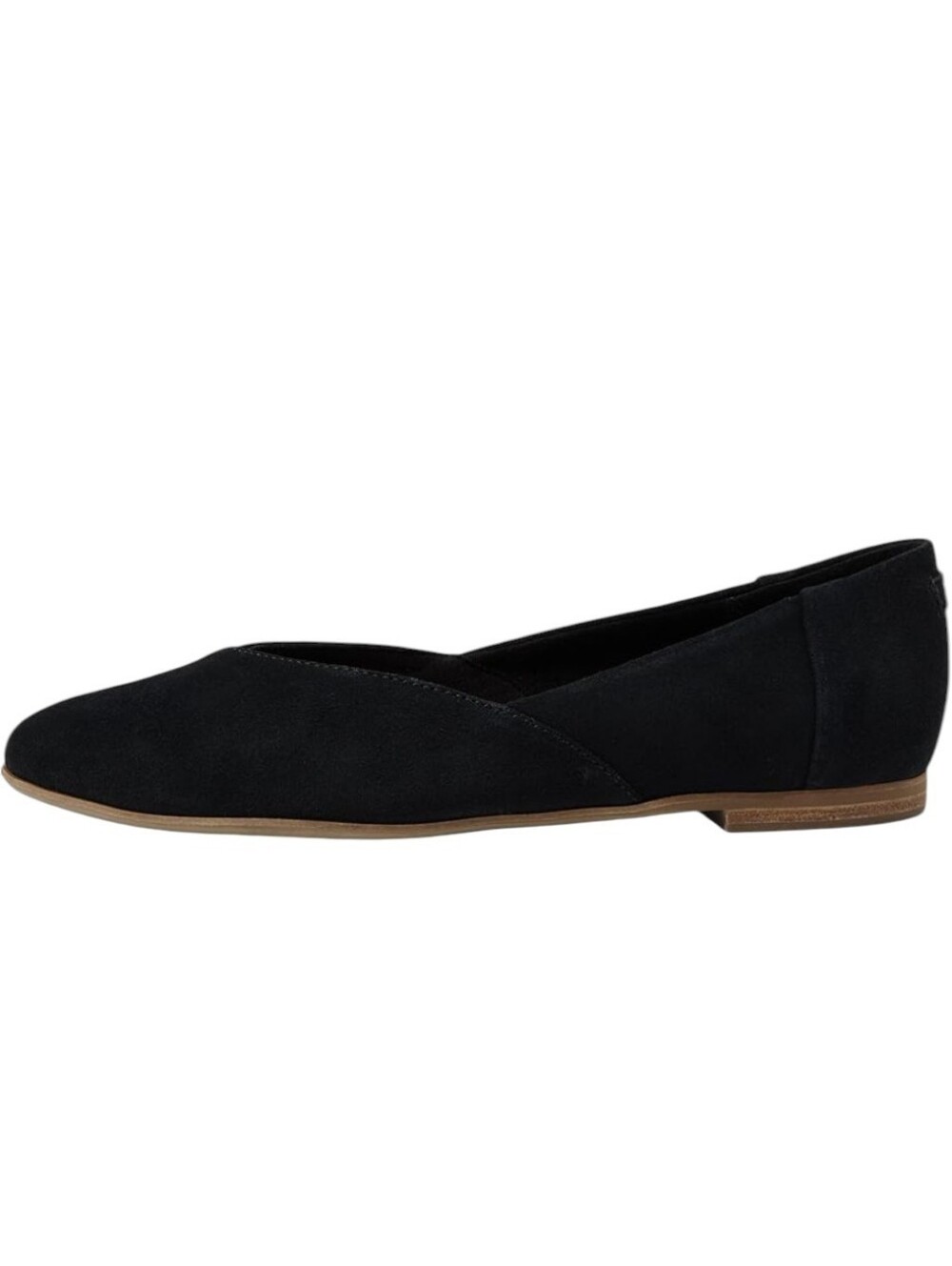TOMS Jutti Neat Leather Flats Black Almond Toe Slip On Comfort Ballet Flats 6.5